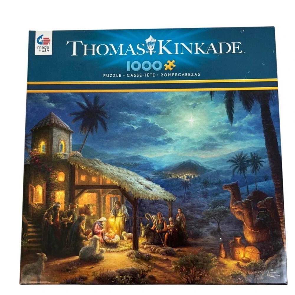 Thomas Kinkade Ceaco‎ Jigsaw Puzzle The Nativity Christmas 1000 Pieces Complete